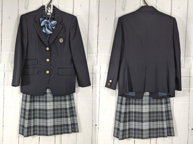 d55 愛知県 愛知中学校 高校 ブレザー+夏服・冬服スカート+リボン/yt4950【2CKEC】