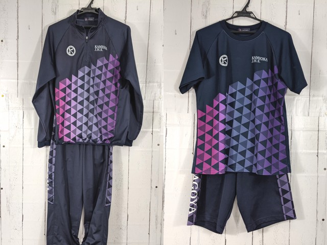 V19 愛知県 神丘中学校 体操着 体操服 シャツ+パンツ+長袖ジャージ上下/yt4953【4XKE】