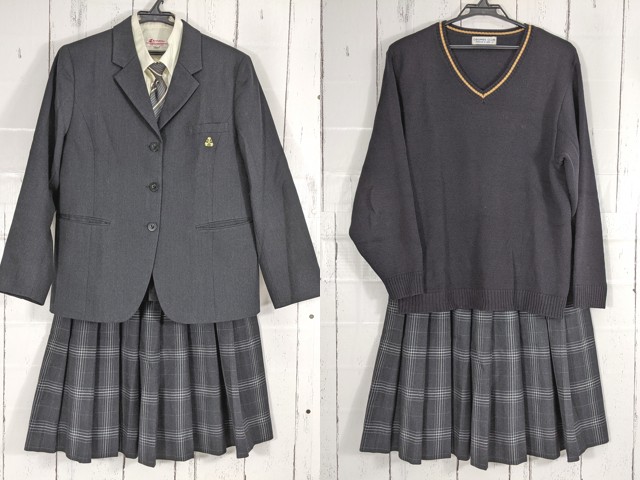 d65 宮崎県立都城西高等学校 ブレザー+セーター+長袖シャツ+冬服スカート+ネクタイ/yt4967【3CEDL】