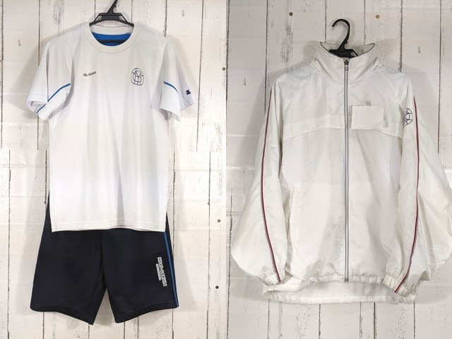 e00 東京都 朋優学院高校 体操着 体操服 シャツ+ハーフパンツ+ウインドブレイカー/yt5056【35EC】