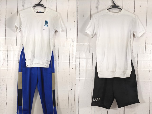 V69 愛知県 東郷中学校 体操着 体操服 シャツ+ハーフパンツ+長袖ジャージパンツ/yt5096【25XC】