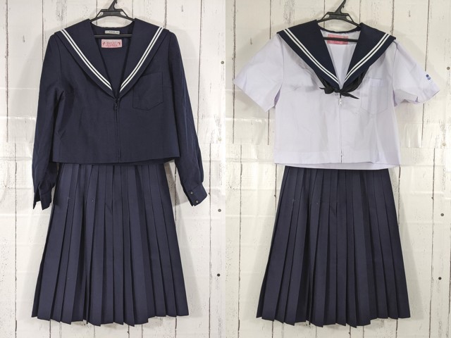 V69 愛知県 東郷中学校 夏服・冬服セーラー服+冬服スカート+スカーフ/yt5098【1XJEV】