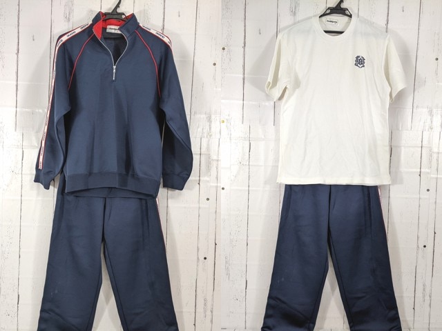 e20 愛知県 岡崎商業高校 体操着 体操服 シャツ+長袖ジャージ上下/yt5103【3XKE】