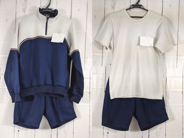 d69 東京都 東村山第三中学校 体操服 体操着 半袖シャツ+ハーフパンツ+長袖ジャージ/yt4976【35XK】