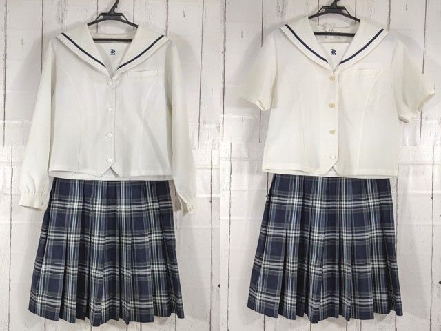 d83 愛媛県 新居浜市立北中学校 夏服・中間服セーラー服+夏服スカート/yt4983【15XKE】