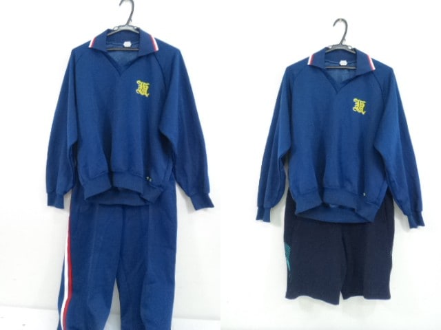 J57 中部大学春日ヶ丘高校 体操服長袖ジャージ上下セット+ハーフパンツ