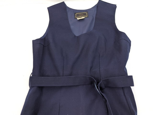 m44/中学校・高校■冬セーラー服160A+ジャンバースカート160 上下 グレー1本線/og0559【1hlmq】