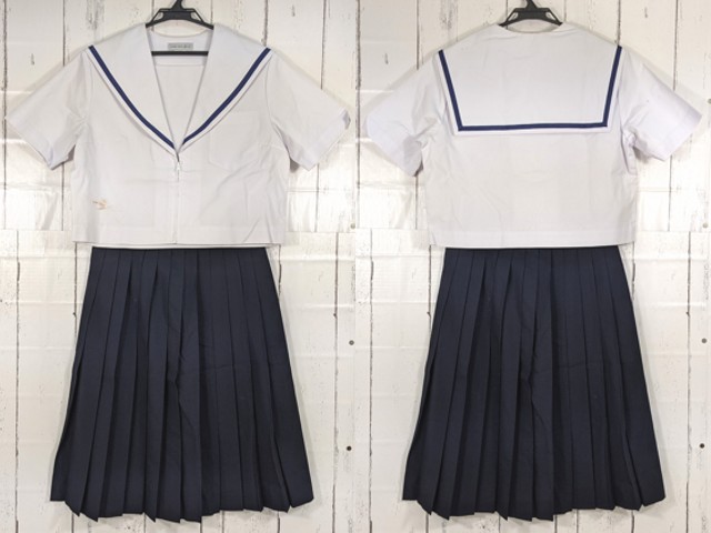Z08 岐阜県 本荘中学校 夏服セーラー服+夏服スカート/yt4313【5XKE】