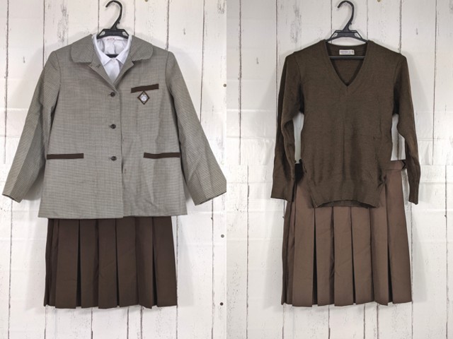 Z60 京都府 ノートルダム学院小学校 ブレザー+セーター+長袖ブラウス+サスペンダースカート/yt4412【2XHEQ】