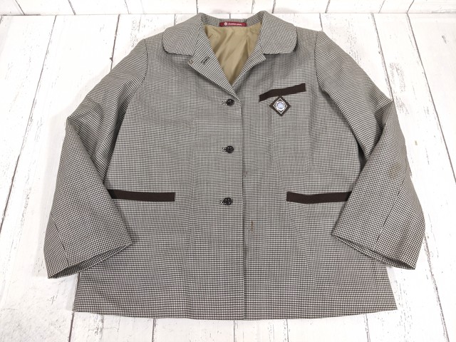 Z60 京都府 ノートルダム学院小学校 ブレザー+セーター+長袖ブラウス+サスペンダースカート/yt4412【2XHEQ】