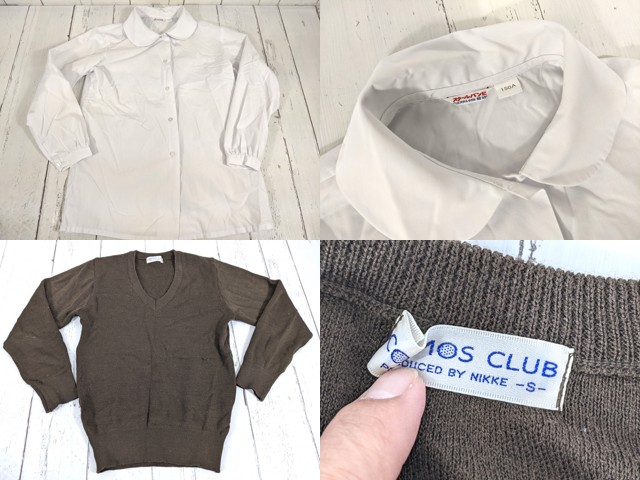 Z60 京都府 ノートルダム学院小学校 ブレザー+セーター+長袖ブラウス+サスペンダースカート/yt4412【2XHEQ】