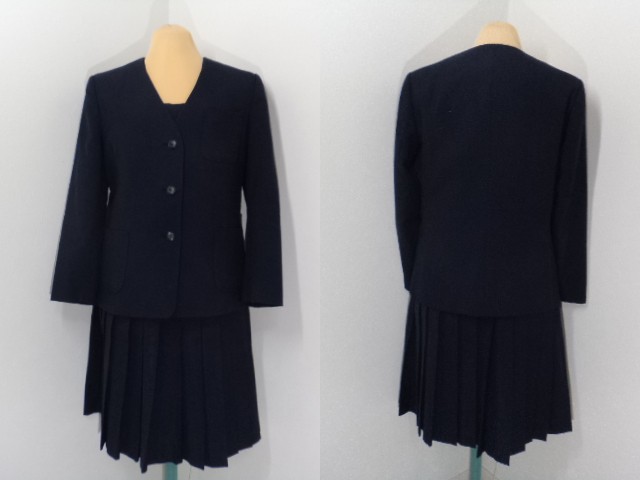 d90 札幌市立陵陽中学校 ブレザー165A+冬服スカート+ベスト/yt0237【5DSC】 女子制服,中学校,セット 中古学生服の