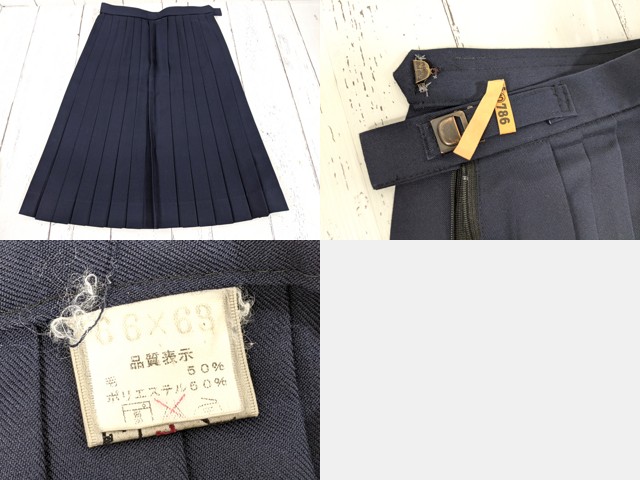 v42 愛知県 千鳥中学校 冬服・夏服セーラー服+冬服スカート+校章