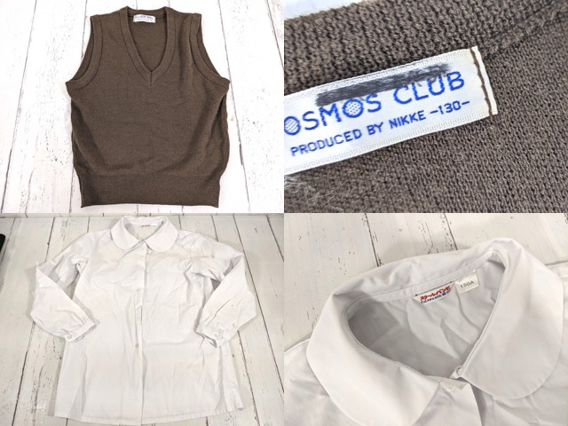 Z60 京都府 ノートルダム学院小学校 コート+ニットベスト+長袖シャツ+サスペンダースカート/yt4413【17DJE】