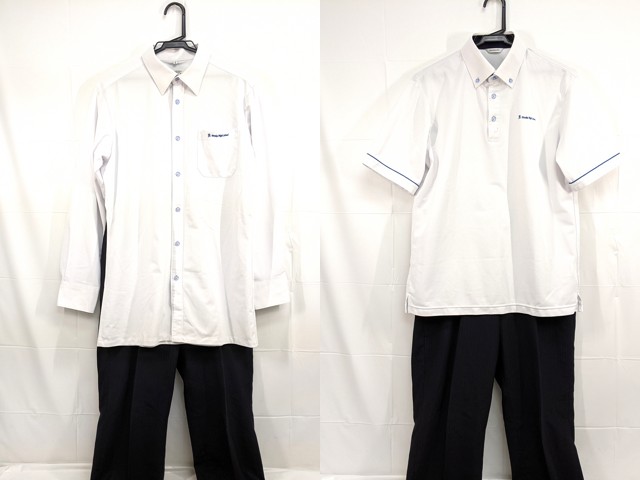 Y01 栄徳高校 半袖ポロシャツ+長袖シャツ+夏服ズボン/yt2354【8XJE 