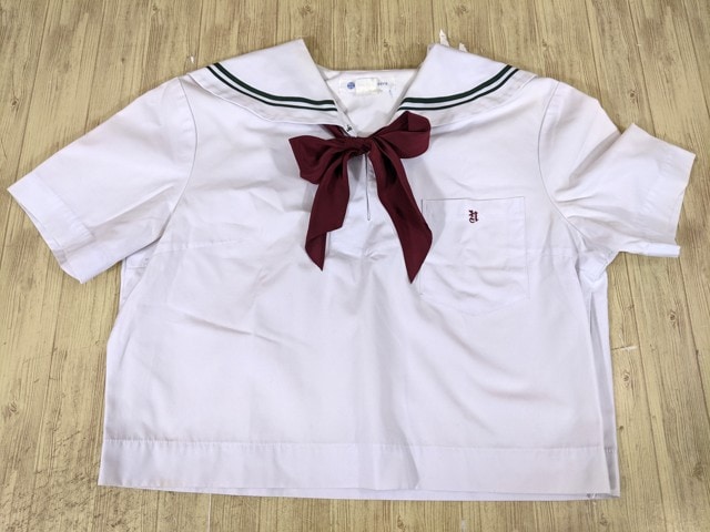p81 愛知県 名古屋女子大学中学校 廃盤?? 夏服セーラー服+スカート+スカーフ/yt3473【25DHW】