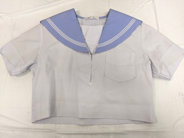 m44/中学校・高校■夏セーラー服上下セット 水色襟 白3本線/og0562【16kkm】