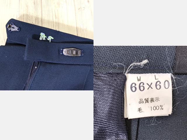 p81 愛知県 名古屋女子大学中学校 廃盤?? 校章付きブレザー+長袖シャツ+冬服スカート+ネクタイ /yt3474【5JHED】