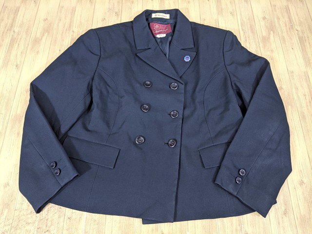 p81 愛知県 名古屋女子大学中学校 廃盤?? 校章付きブレザー+長袖シャツ+冬服スカート+ネクタイ /yt3474【5JHED】