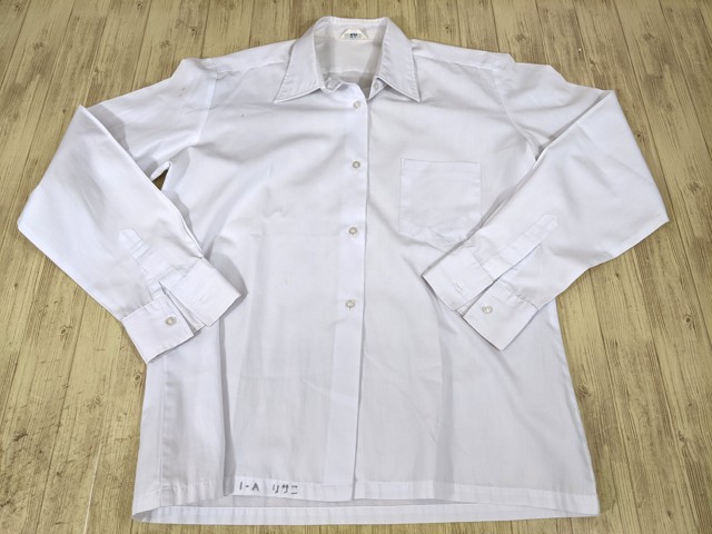 p81 愛知県 名古屋女子大学中学校 廃盤?? 校章付きブレザー+長袖シャツ+冬服スカート+ネクタイ /yt3474【5JHED】