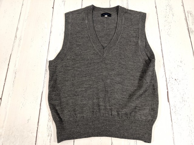 w92 東京都 中央大学附属中学校 ニットベスト+半袖ポロシャツ夏服スカート/yt4087【1XJEF】