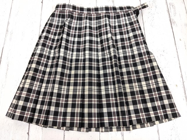 w92 東京都 中央大学附属中学校 ニットベスト+半袖ポロシャツ夏服スカート/yt4087【1XJEF】