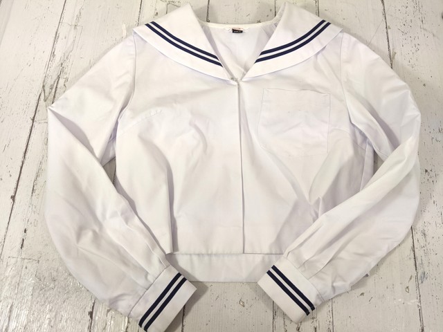 m10 和歌山県 有功中学校 中間服セーラー服+夏服スカート/yt7029【8XLE】