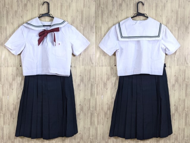 p81 愛知県 名古屋女子大学中学校 廃盤?? 夏服セーラー服+夏服スカート+スカーフ/yt3475【25HER】