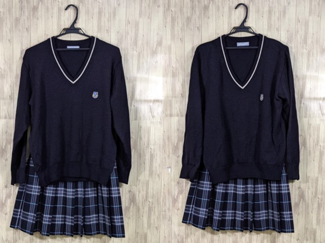 S88 徳島県 鳴門高校 セーター×2点+夏服スカート/yt3769【1SKCE】