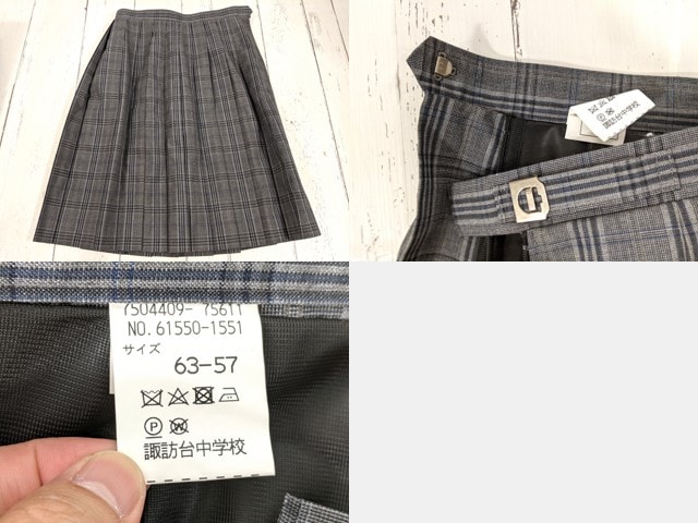 x18 東京都 諏訪台中学校 ブレザー+半袖シャツ+夏服・冬服スカート+リボン/yt4071【2GEFE】