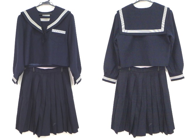 T415 鳴尾中学校 冬服セーラー服+冬スカート/yt1156【5EGT