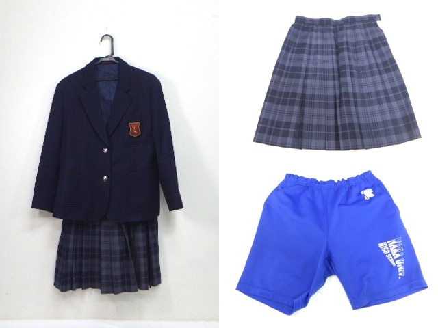e61 奈良大付属高校 ブレザー+夏服・冬服スカート+体操服ハーフパンツ