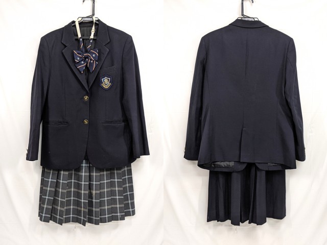 j14 埼玉県立岩槻高校 ブレザー+夏服・冬服スカート+リボン/yt2559