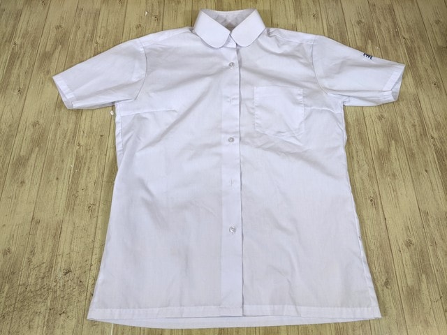 q26 千葉県 蔵波中学校 長袖・半袖シャツ+ベスト+サスペンダー付き夏服スカート/yt3560【45WP】