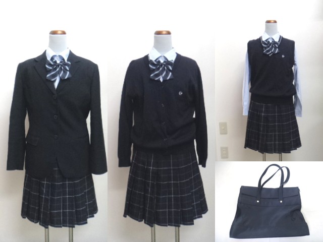 大阪高等学校　制服　女子　スカート 中古】大阪府 野崎高等学校 女子制服 3点 (ブレザー・シャツ