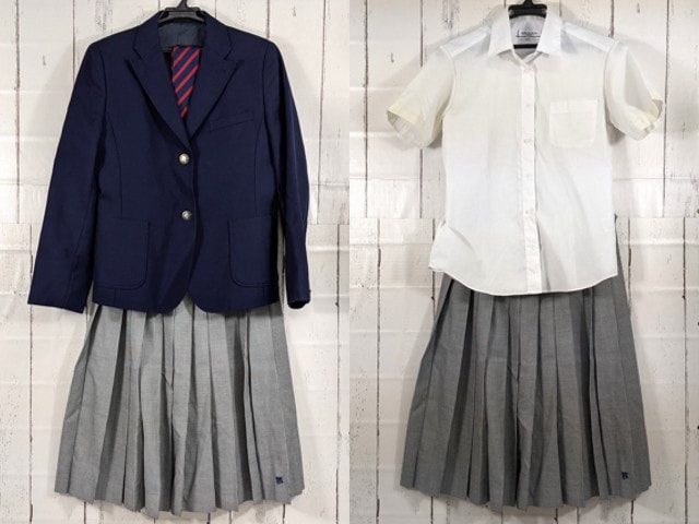 N91 愛知県 名東高校 ブレザー+半袖シャツ+冬服スカート+ネクタイ