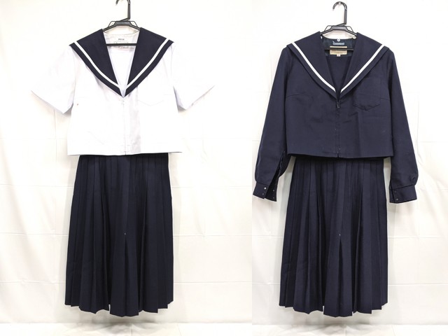 W97 日進中学校 冬服・夏服セーラー服+冬服・夏服スカート