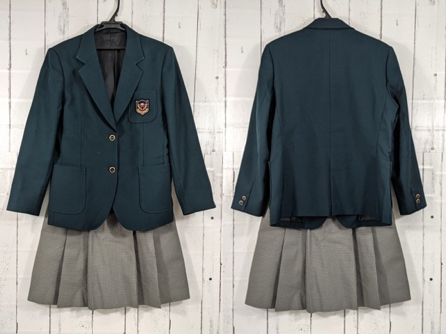 x12 京都府 東宇治中学校 ブレザー+冬服・夏服スカート/yt4074【15ZKE】