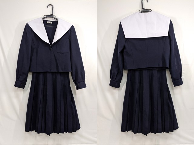 k58 愛知県 長久手南中学校 冬服セーラー服+冬服スカート/yt2762【6WUR