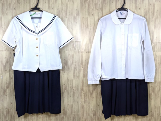 J92 愛知県 聖霊中学校 高校 夏服ブラウス+長袖シャツ+夏服スカート/yt3640【3HDGH】