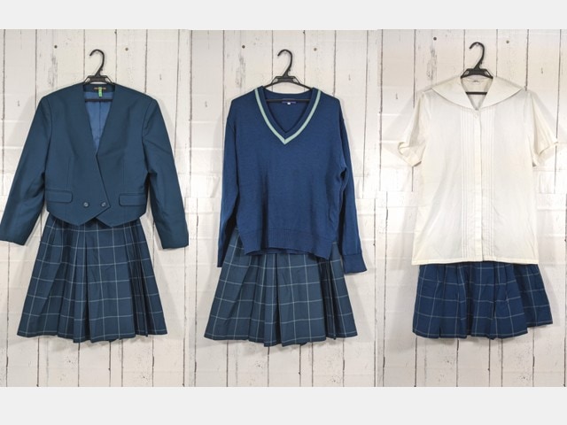 T2269 富山県 富山南高校 ブレザー+半袖ブラウス+セーター+夏服・冬服