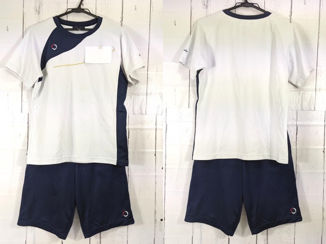 m00 兵庫県 多田中学校 体操服 体操着 半袖シャツ+ハーフパンツ/yt7035【3KCR】