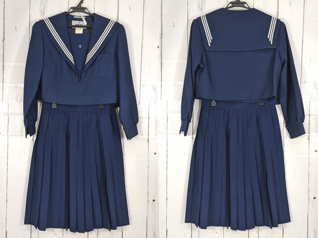U39 愛知県 愛知淑徳高校 冬服セーラー服+冬服スカート/yt4661【14CLE