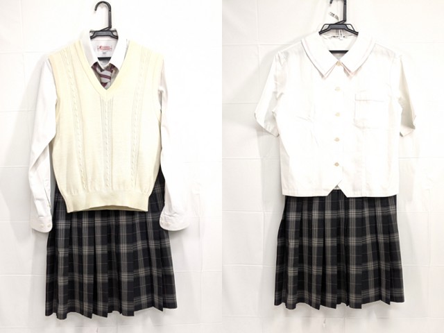 中部第一 Tシャツ 高校 Y68 中部大学第一高校 半袖・長袖シャツ+ニットベスト+夏服スカート+