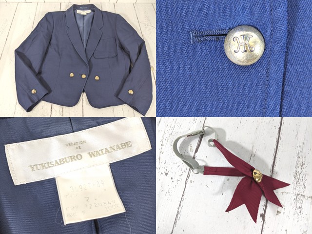 c98 東京都 北豊島中学校 高校 ブレザー+ベスト+ニットベスト+半袖ポロシャツ+夏服・冬服スカート/yt4862【35WEU】