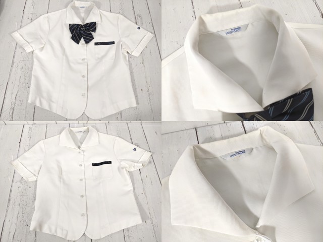 V68 愛知教育大学附属高校 ブレザー+夏服ブラウス+長袖シャツ+夏服スカート+リボン/yt5114【3KCBW】
