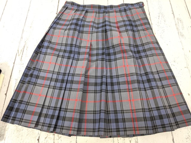 n22 茨城県 水城高等学校 半袖カッターシャツ+ニットベスト+夏服スカート/yt7046【15KEC】