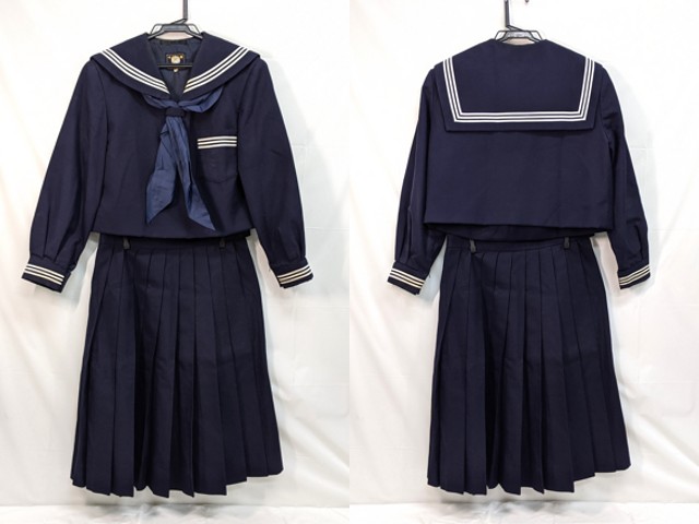 M44 中学校?? 高校?? 冬服セーラー服+冬服スカート+スカーフ/yt2965【5EIK】