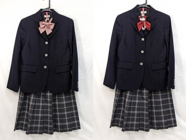 D45 愛知県 至学館高校 ブレザー+冬服スカート+リボン/yt3156【16EJC