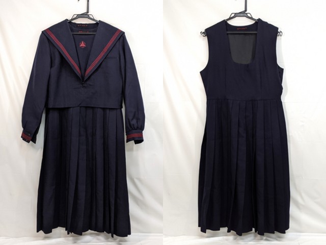 m86 福岡 新宮高校 冬服セーラー服+ジャンパースカート/yt3157【8CKF
